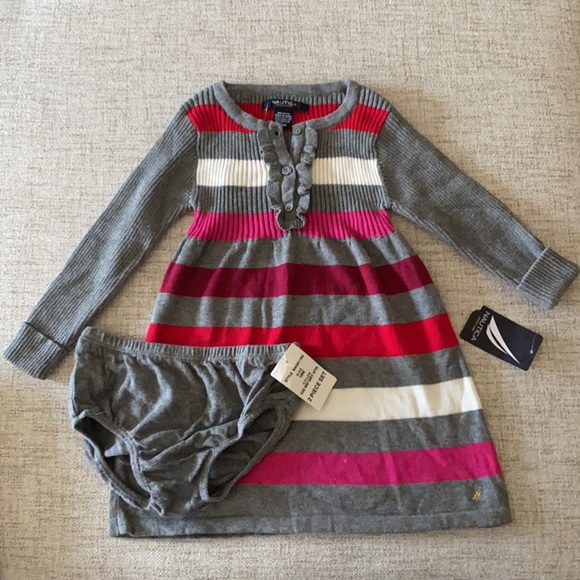 nautica knit dress set with bottoms 18 months - Picture 3 of 11